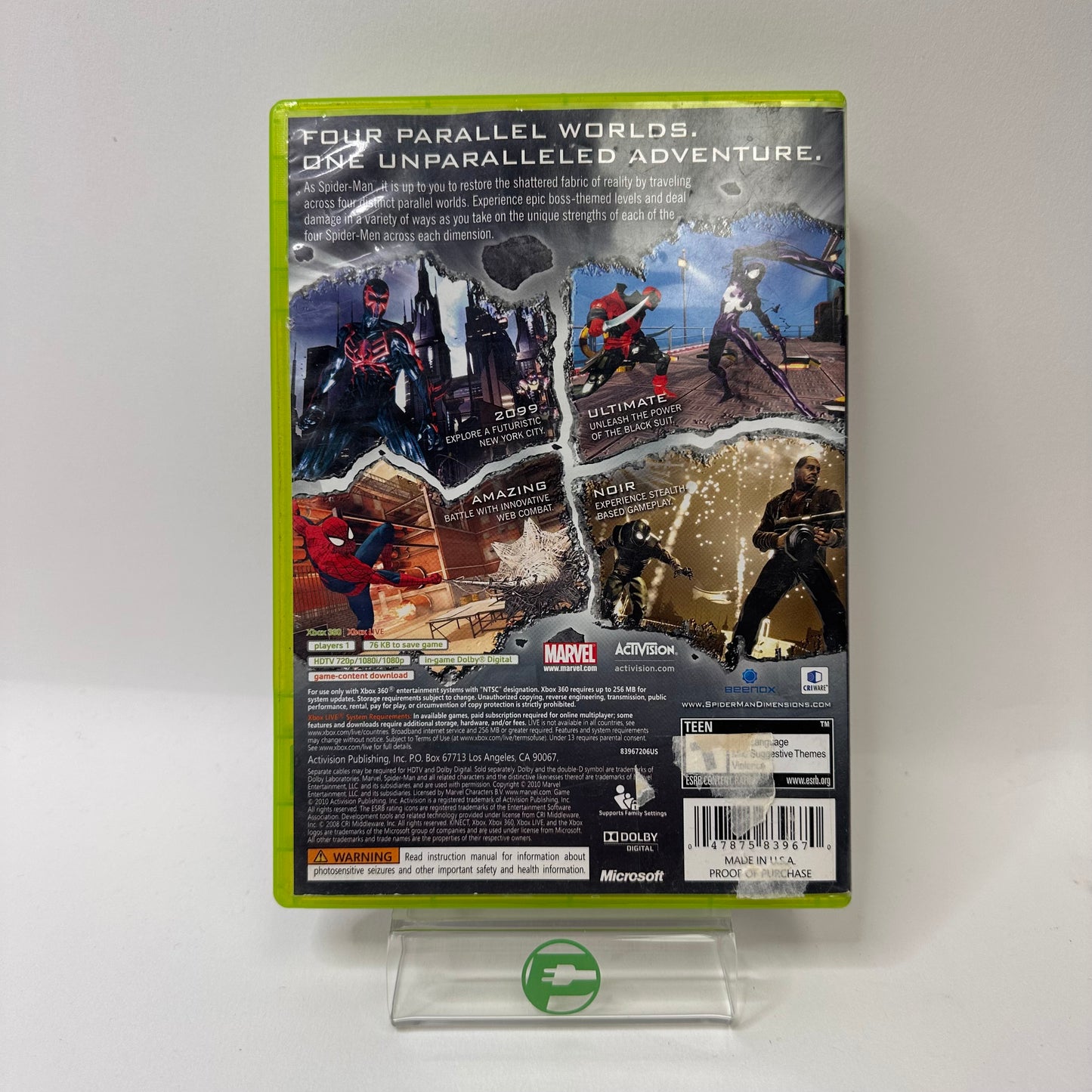 Spiderman: Shattered Dimensions (Microsoft Xbox 360, 2010)
