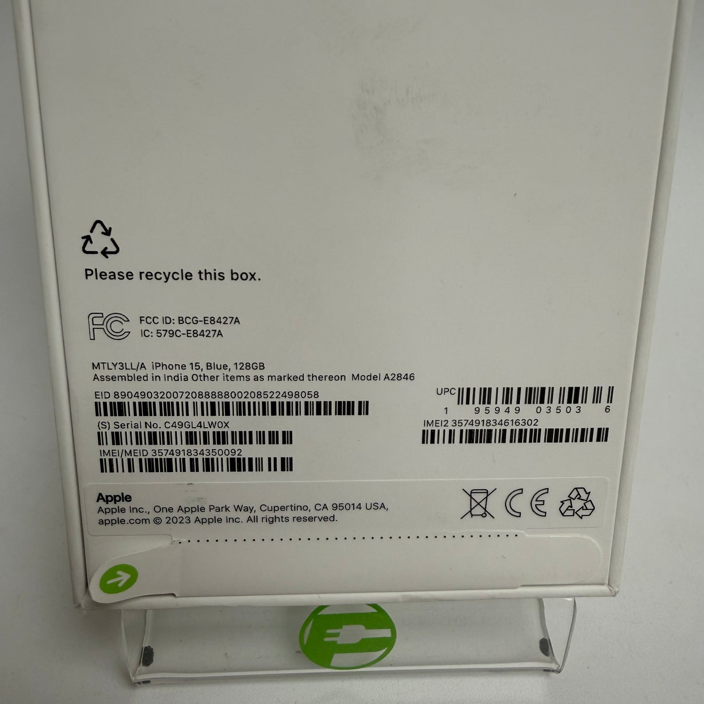 New Factory Unlocked Apple iPhone 15 128GB Blue MTLY3LL/A