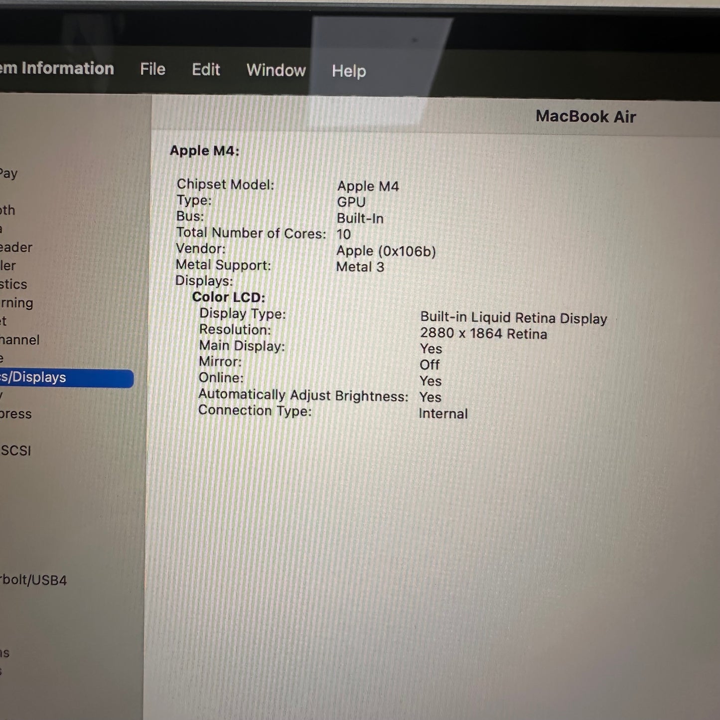 2025 Apple MacBook Air 15" M4 10C GPU 4.5GHz 16GB RAM 256GB SSD A3241