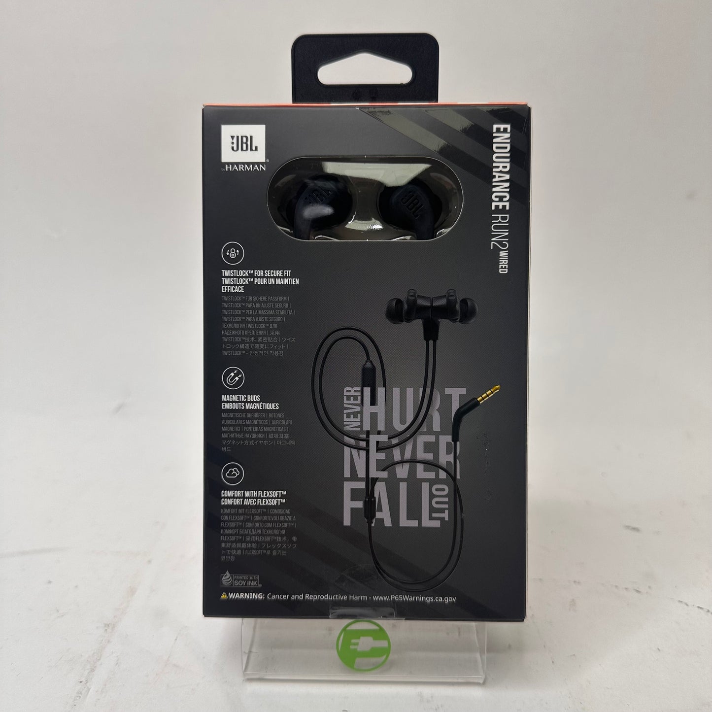New JBL Endurance Run2 Wired In-Ear Headphones Black JBLENDURRUN2BLKAM