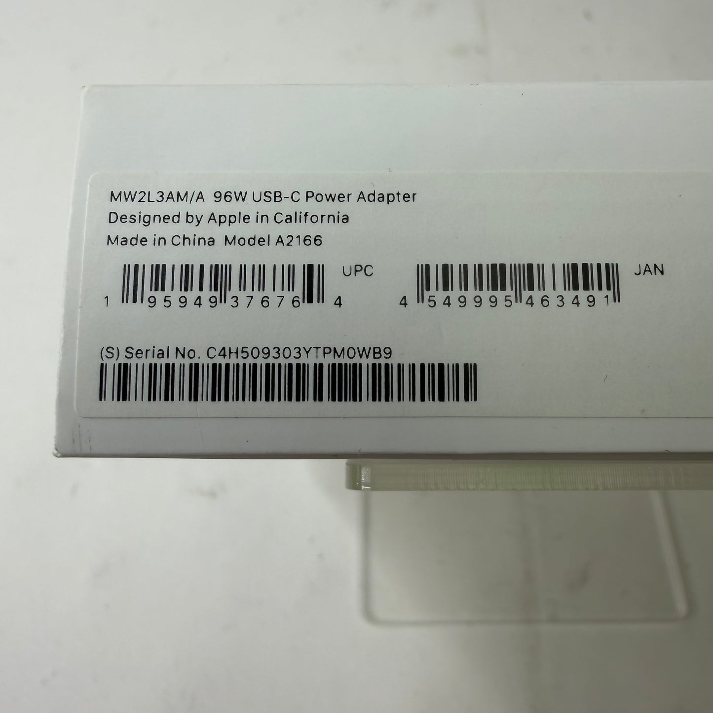 New Apple 96W Power Adapter White MW2L3AM/A