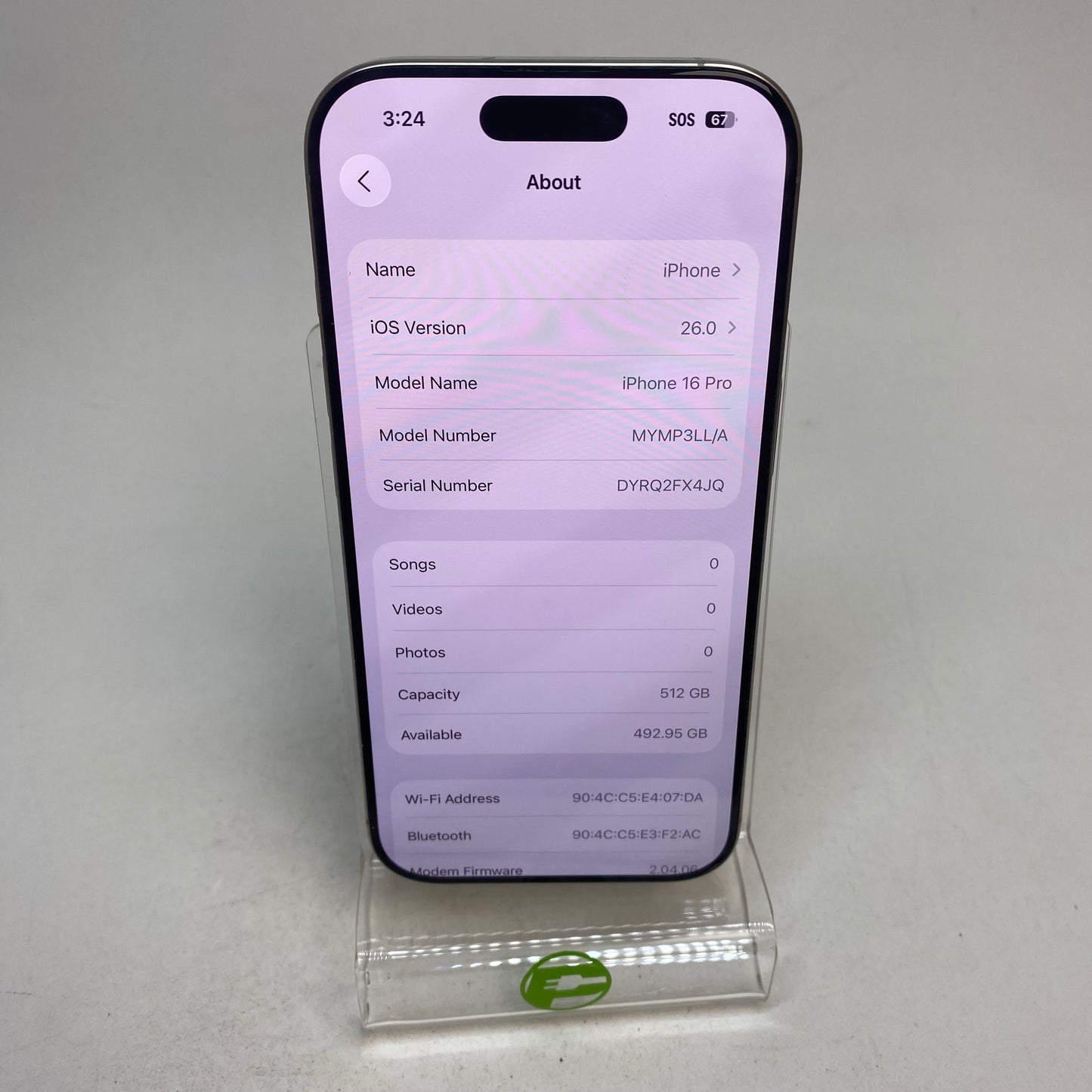 Factory Unlocked Apple iPhone 16 Pro 512GB Natural Titanium MYMP3LL/A