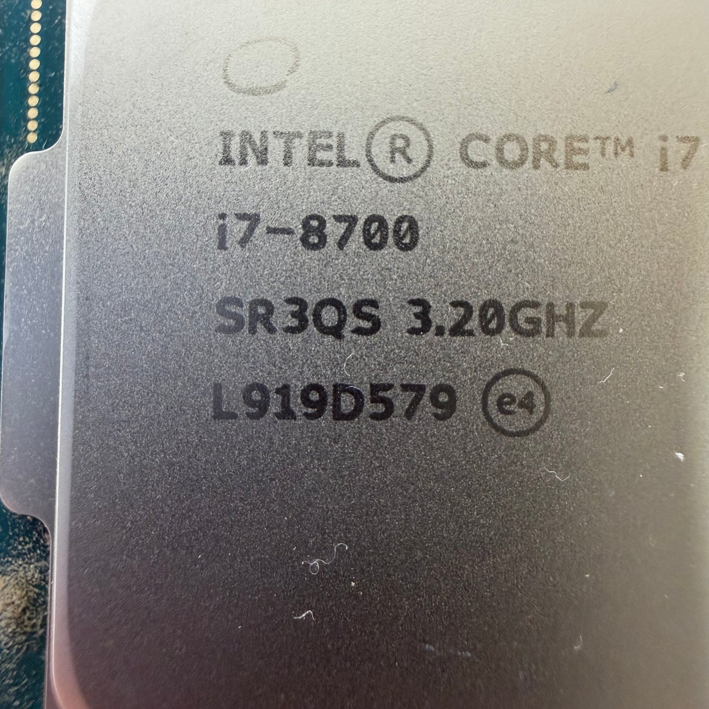 Intel Core i7-8700 3.20GHz 6 Core SR3QS 12 Thread LGA 1151 CPU