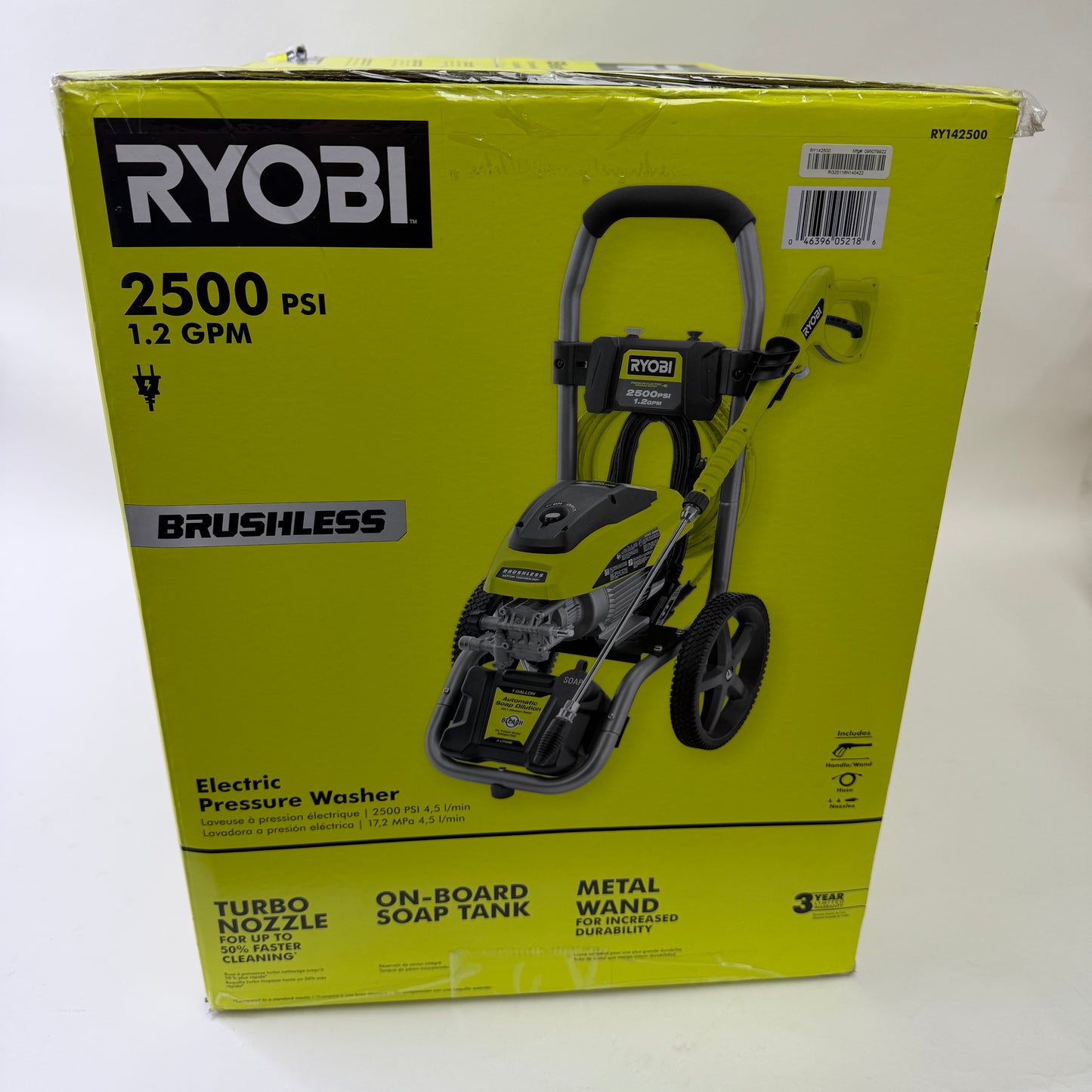 New Ryobi RY142500 120V High Performance Water Electric Pressure Washer 2500 PSI