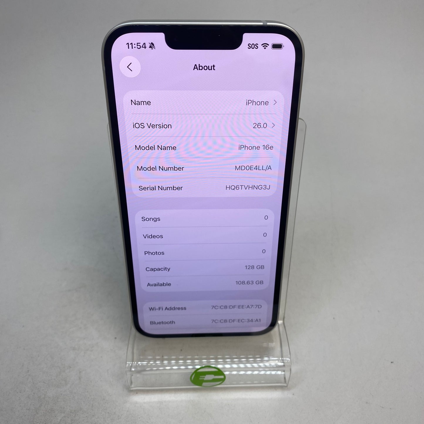 Factory Unlocked Apple iPhone 16e 128GB White MD0E4LL/A