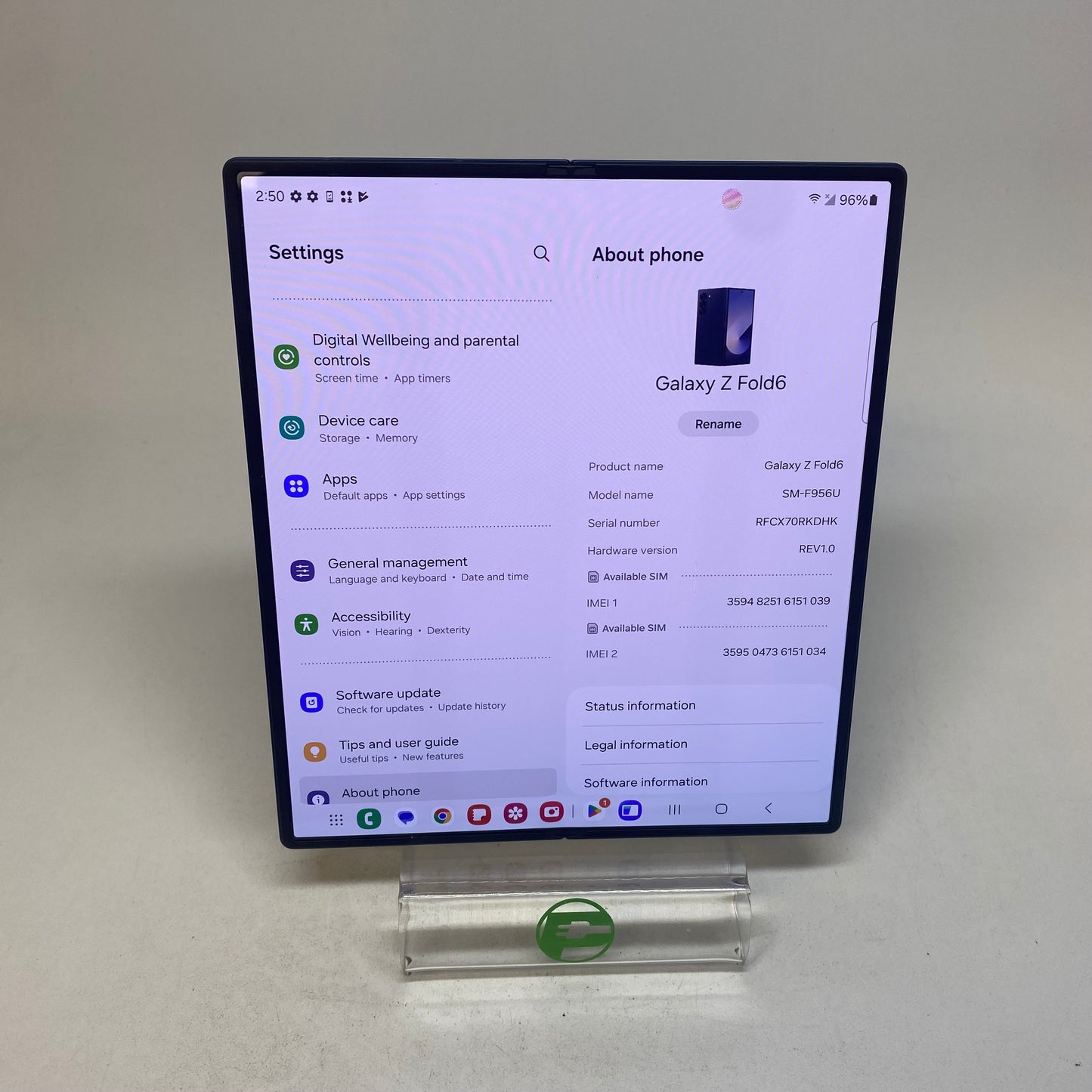 Unlocked Samsung Galaxy Z Fold6 12GB RAM 256GB SM-F956U Dark Blue