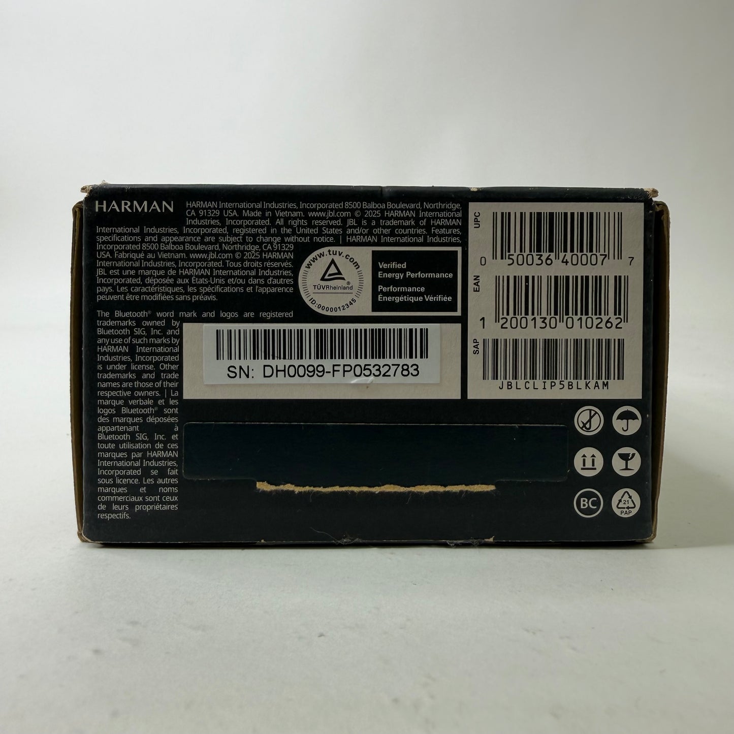 JBL Clip 5 Portable Wireless Bluetooth Speaker Black JBLCLIP5D