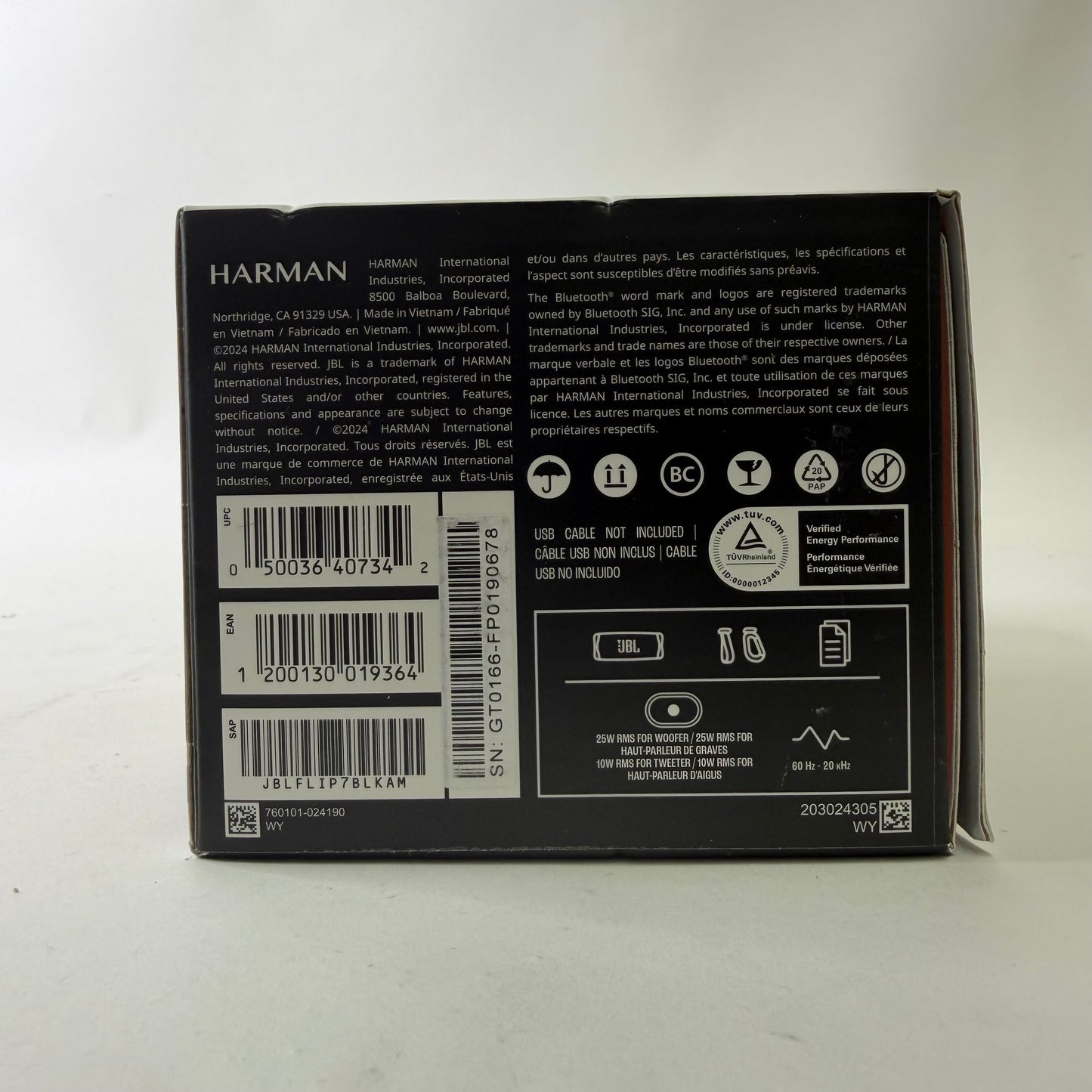 JBL Flip 7 Portable Bluetooth Party Speaker Black FLIP7G