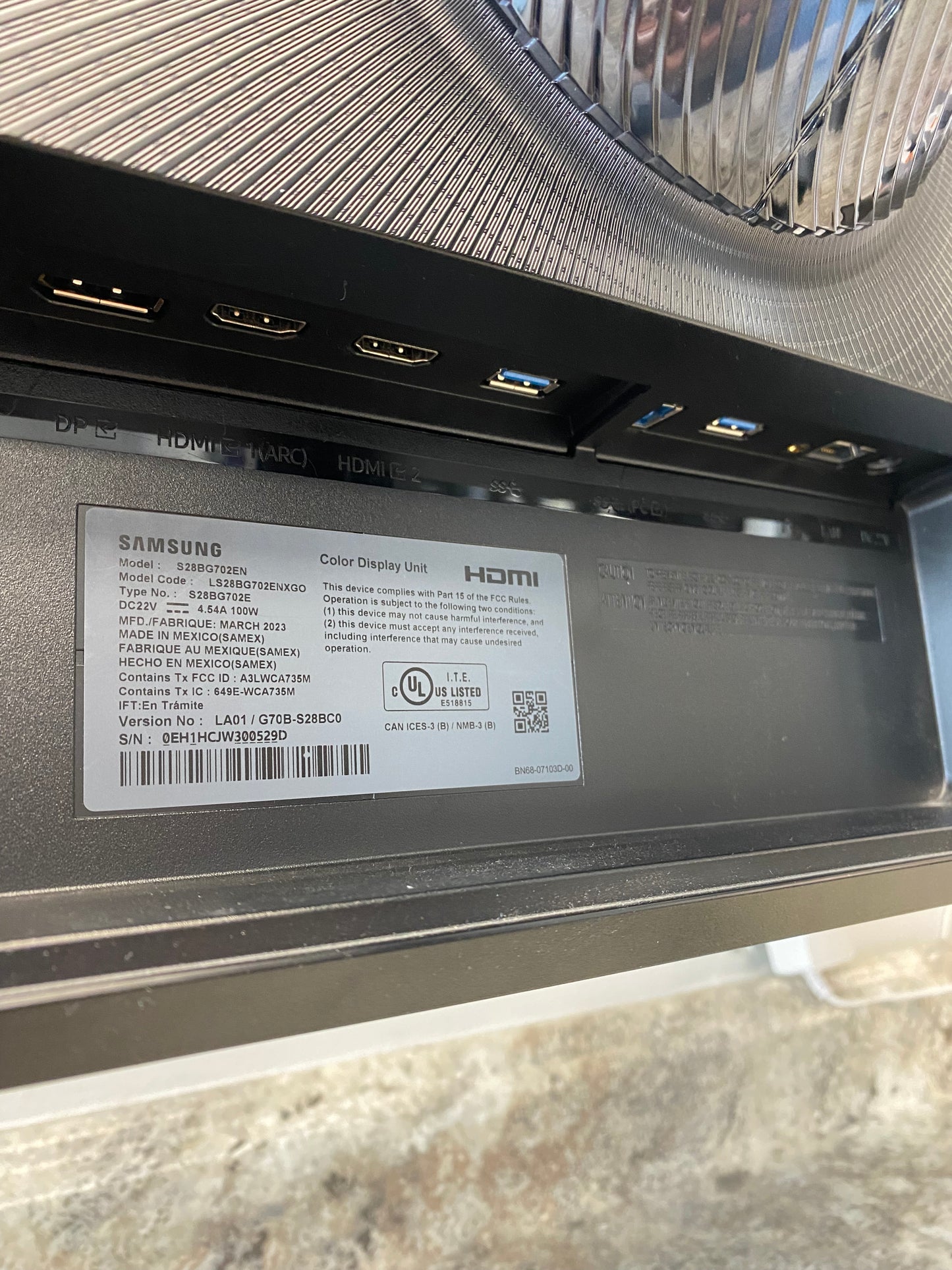 Samsung 28" S28BG702EN 4K UHD IPS 144Hz Gaming Monitor