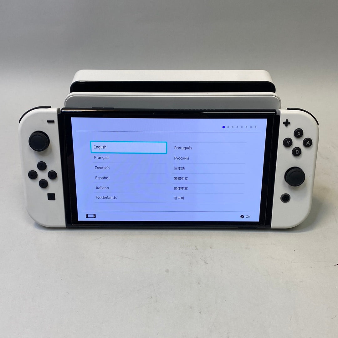 Nintendo Switch White OLED Console with White Joycons HEG-001