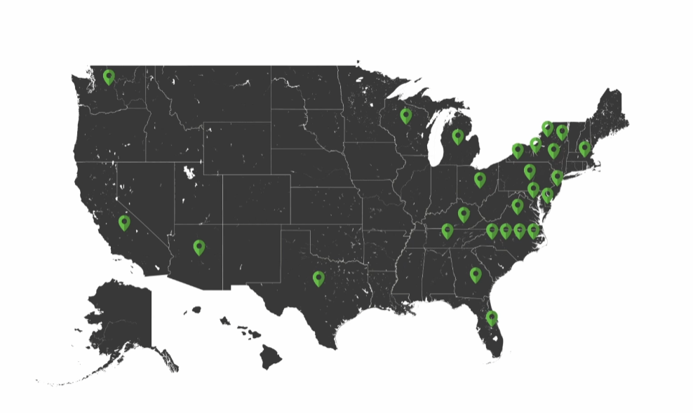 a map showing all of paymore store locations