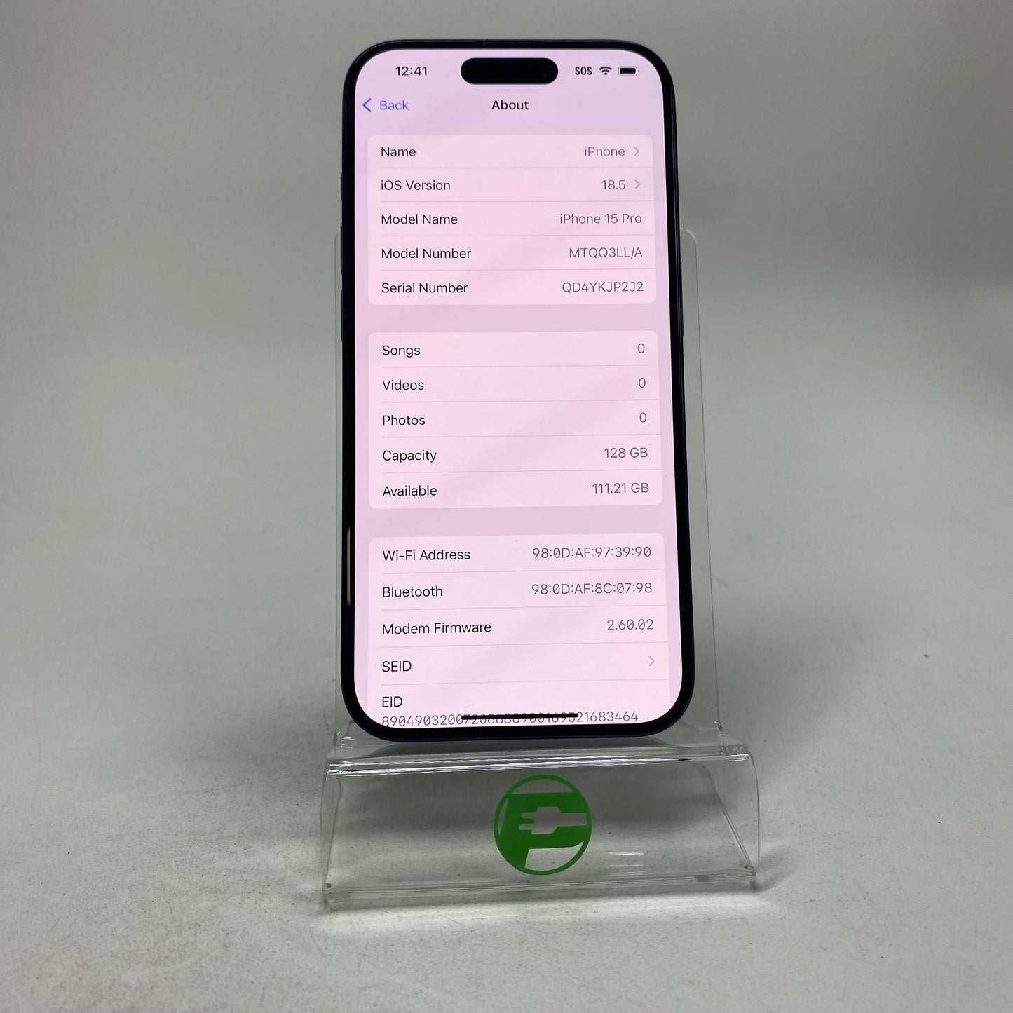 Factory Unlocked Apple iPhone 15 Pro 128GB Blue Titanium MTQQ3LL/A