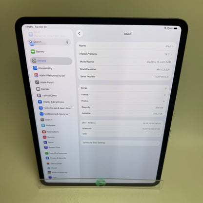 WiFi Only Apple iPad Pro 13" M4 256GB Space Black MVX23LL/A