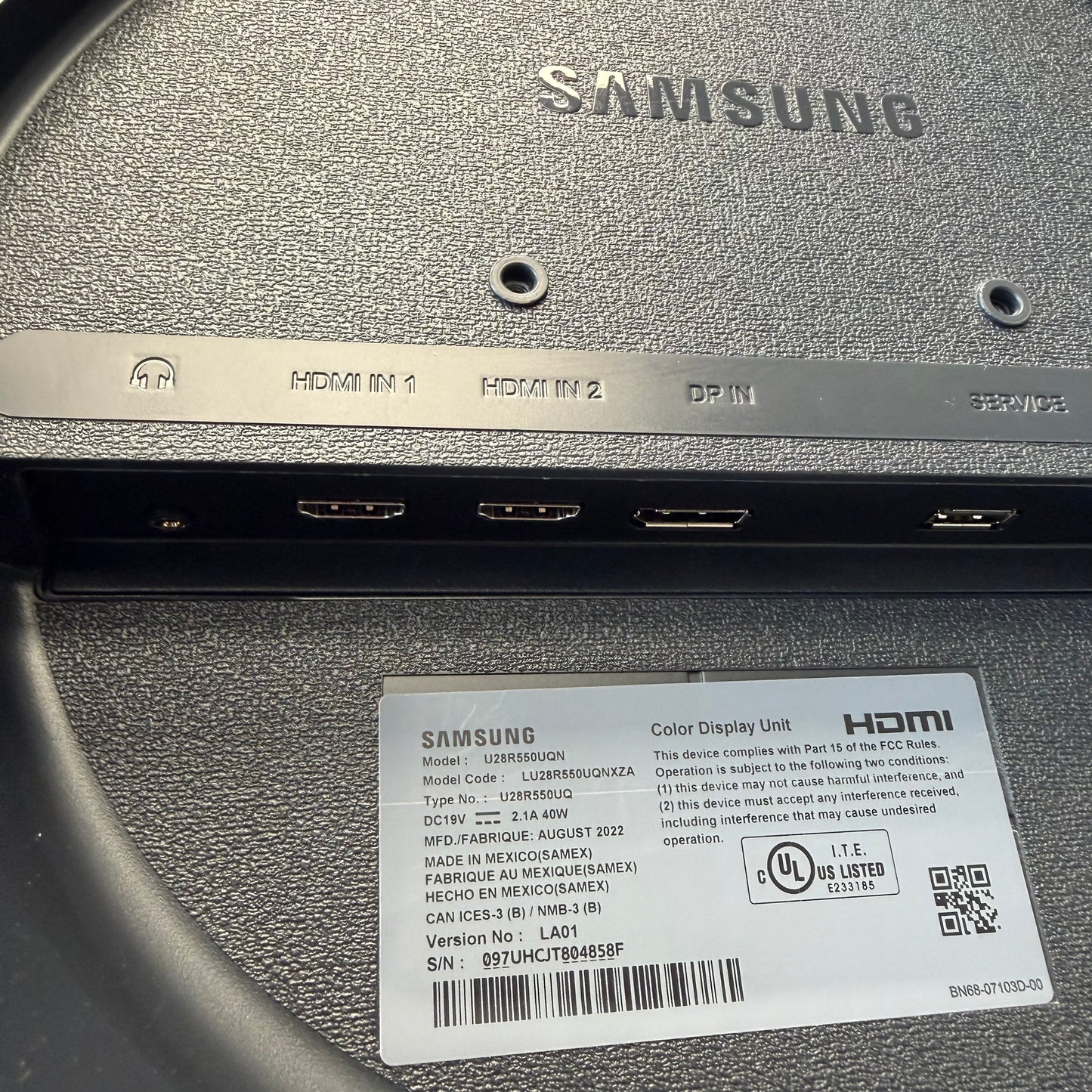 Samsung 28" U28R550UQN 4K UHD IPS 60Hz Business Monitor