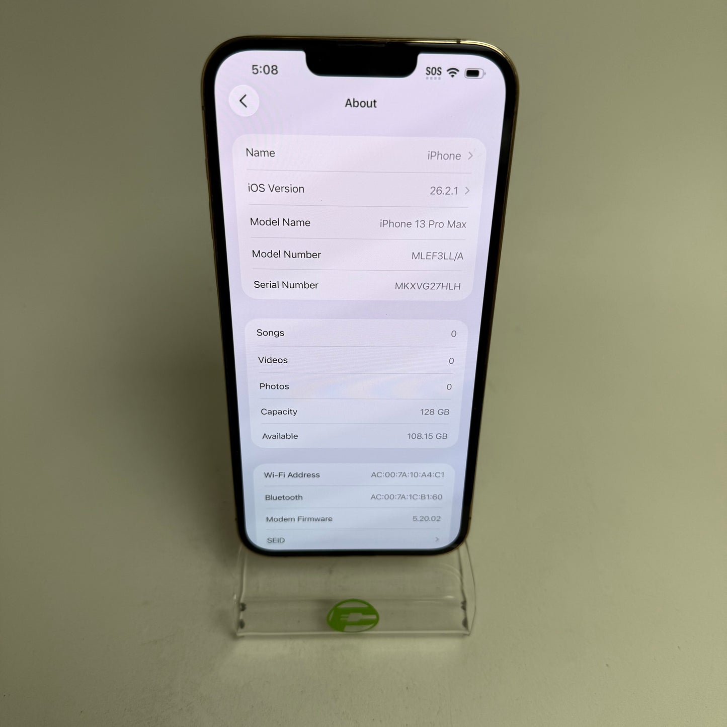 Factory Unlocked Apple iPhone 13 Pro Max 128GB Gold MLEF3LL/A