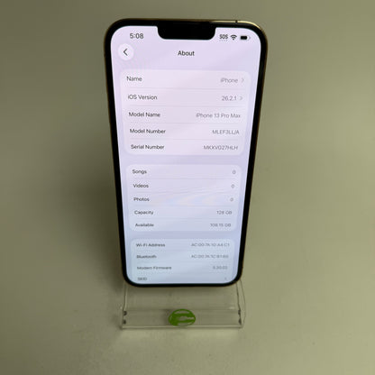 Factory Unlocked Apple iPhone 13 Pro Max 128GB Gold MLEF3LL/A