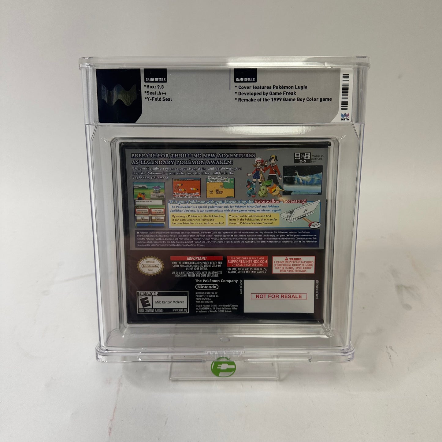 New Pokemon SoulSilver Version (Nintendo DS, 2010) Wata 9.8 Complete