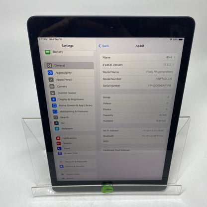 WiFi Only Apple iPad 7th Gen 32GB Space Gray MW742LL/A