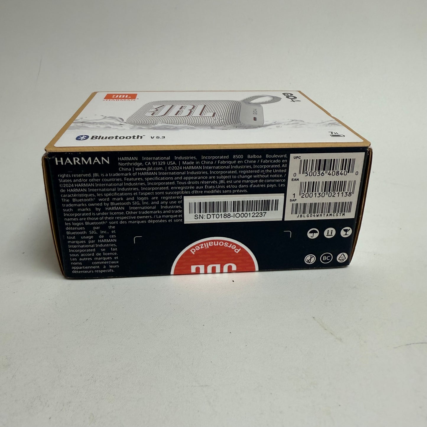 New JBL Go 4 Portable Waterproof Bluetooth Speaker White JBLGO4WHT