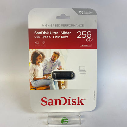 New SanDisk Portable Ultra Slider 256GB USB-C Flash SDCZ480-256G-A16BJ