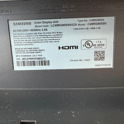 Samsung 49" C49RG90SSN Dual Quad HD VA Curved Business Monitor