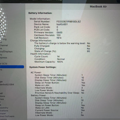 2022 Apple MacBook Air 13.6" M2 8 Core 3.5GHz 8GB RAM 256GB SSD A2681