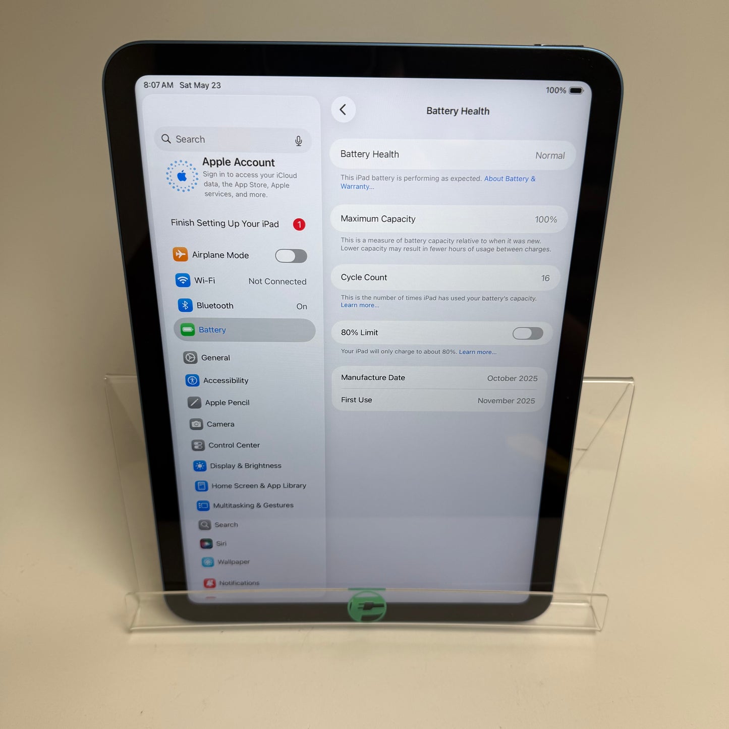 WiFi Only Apple iPad 11" (A16) 128GB Blue MD4A4LL/A