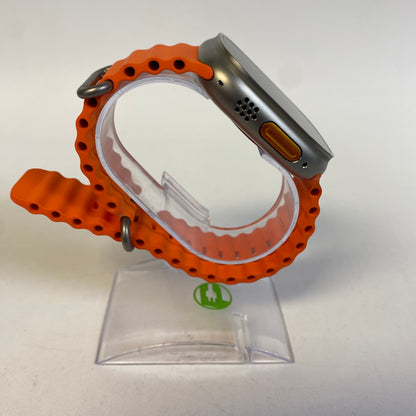 Factory Unlocked Apple Watch Ultra 2 49MM Natural Titanium Orange Loop A2986