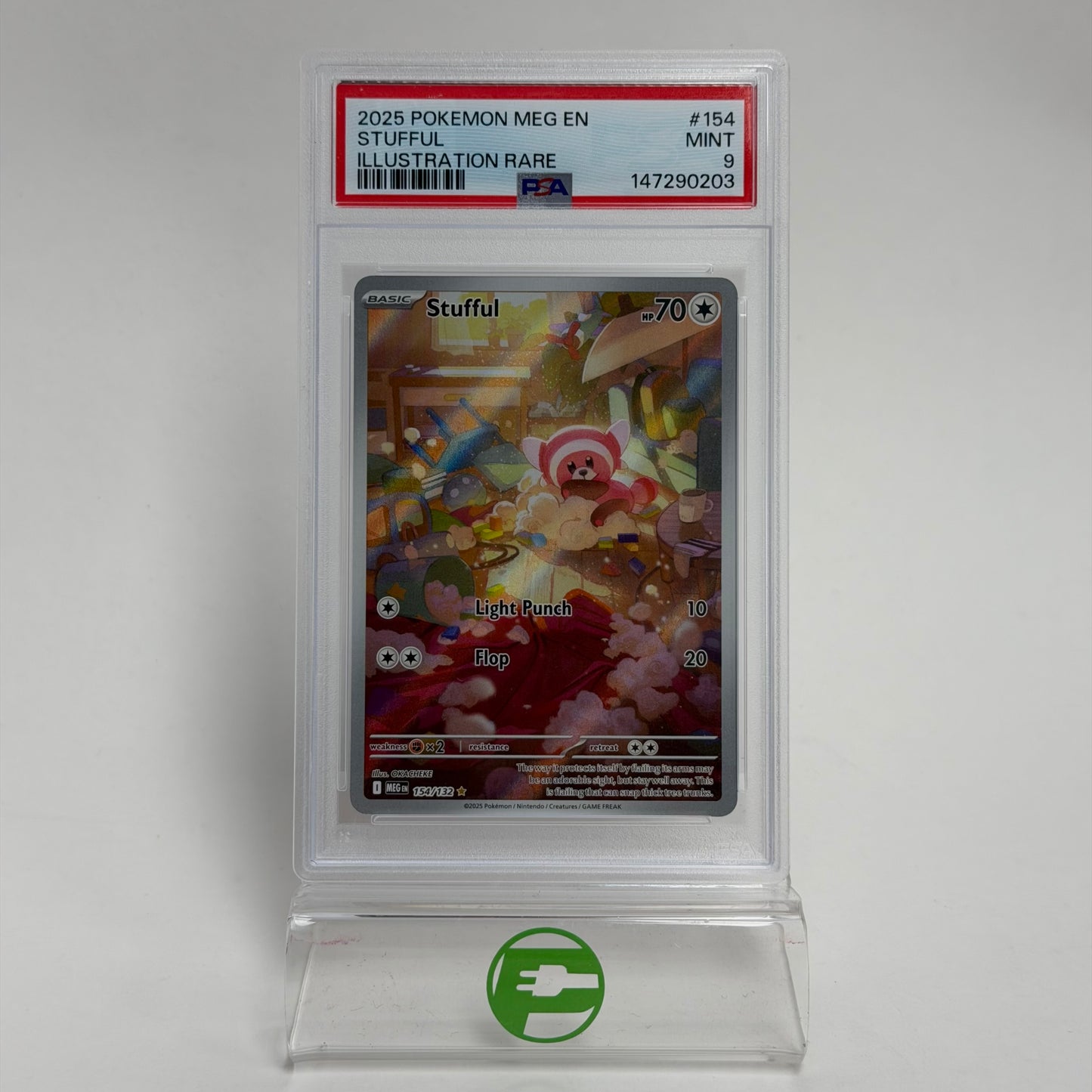 Pokémon TCG Mega Evolution Stufful 154/132 Holo English PSA 9