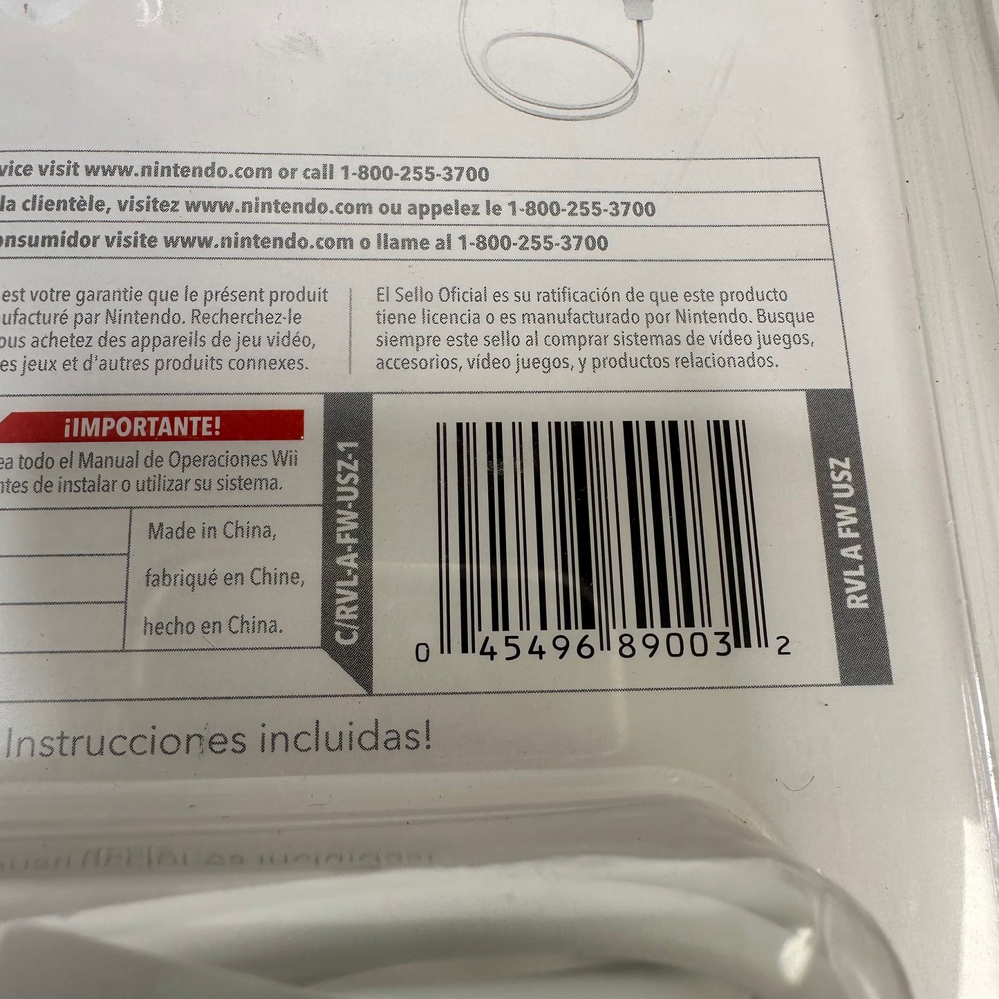 New Nintendo Wii Nunchuk Controller RVL-A-FW-USZ-1 White
