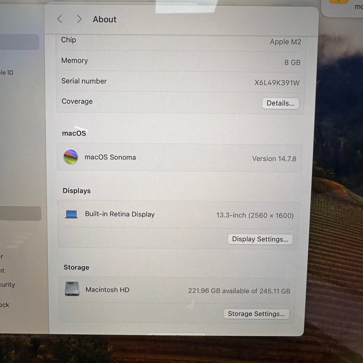 2022 Apple MacBook Pro 13.3" M2 10C GPU 3.5GHz 8GB RAM 256GB SSD A2338