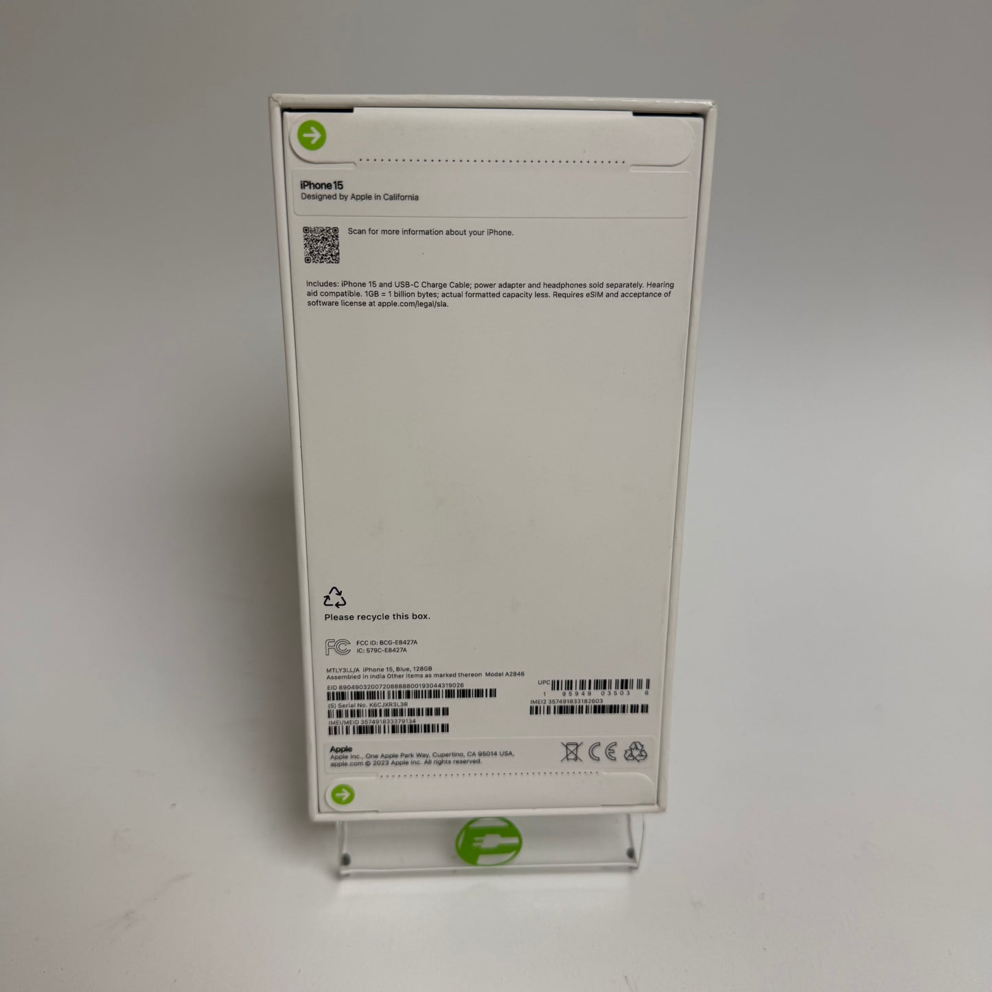 New Factory Unlocked Apple iPhone 15 128GB Blue MTLY3LL/A