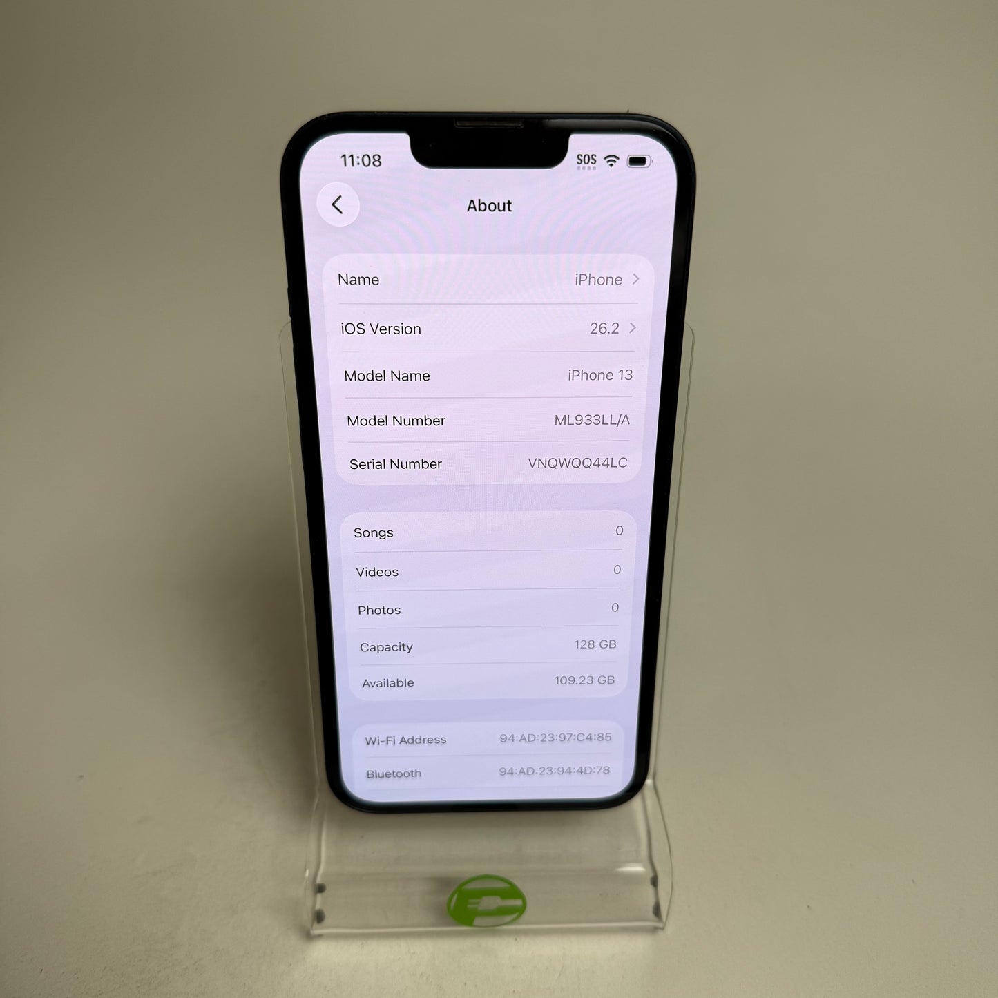 Factory Unlocked Apple iPhone 13 128GB Midnight ML933LL/A