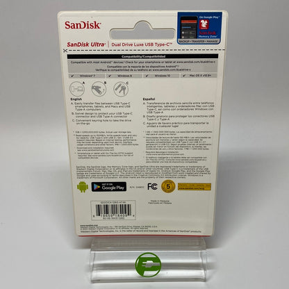 New SanDisk Ultra Dual Drive Luxe 128GB USB 3.1 to USB Type-C Flash Drive