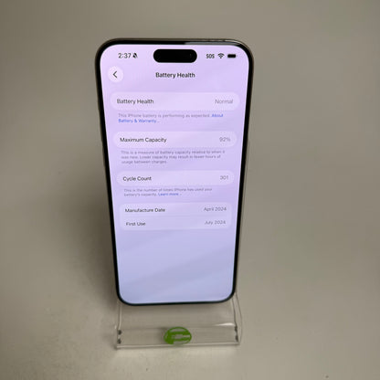 Factory Unlocked Apple iPhone 15 Pro Max 256GB Natural Titanium MU683LL/A