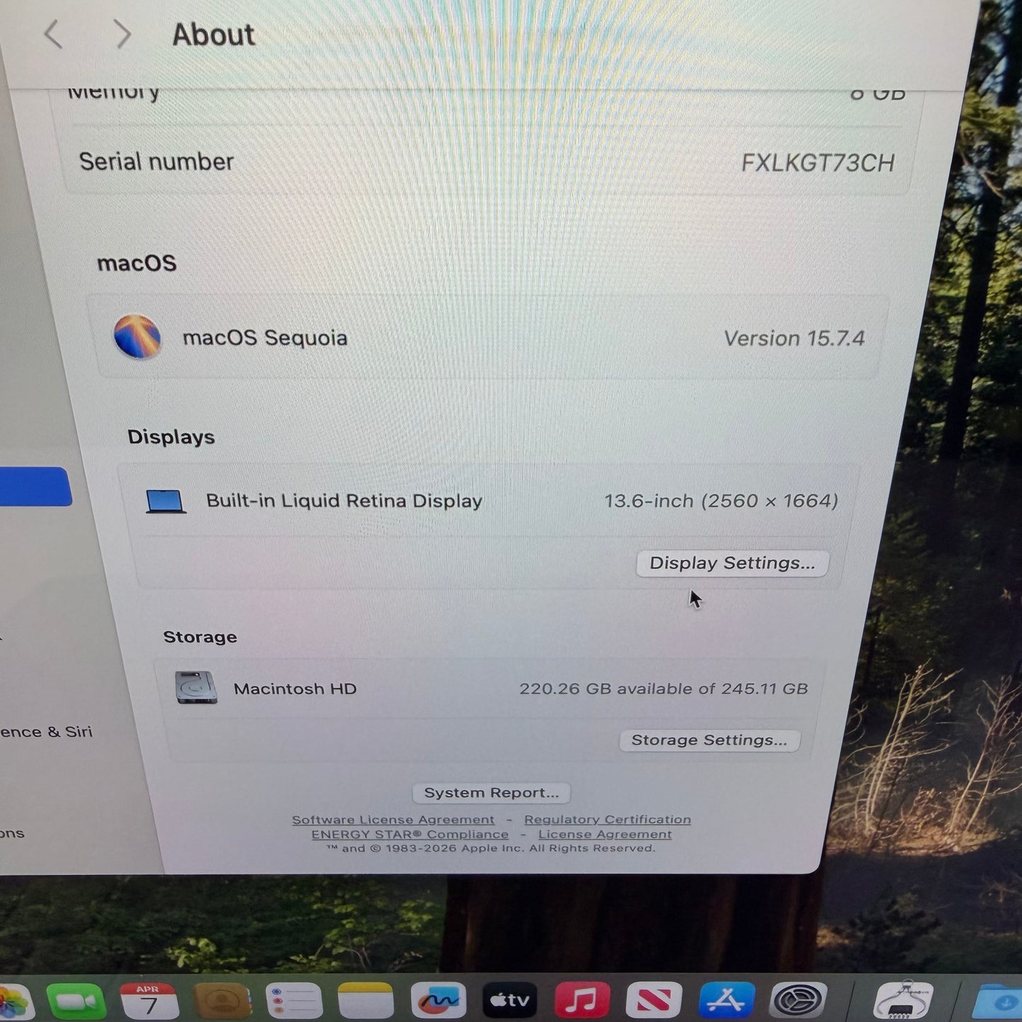 2022 Apple MacBook Air 13.6" M2 8C GPU 3.5GHz 8GB RAM 256GB SSD A2681