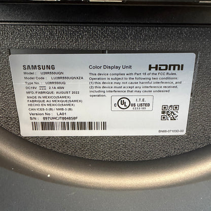 Samsung 28" U28R550UQN 4K UHD IPS 60Hz Business Monitor