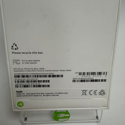 New Factory Unlocked Apple iPhone 15 128GB Blue MTLY3LL/A