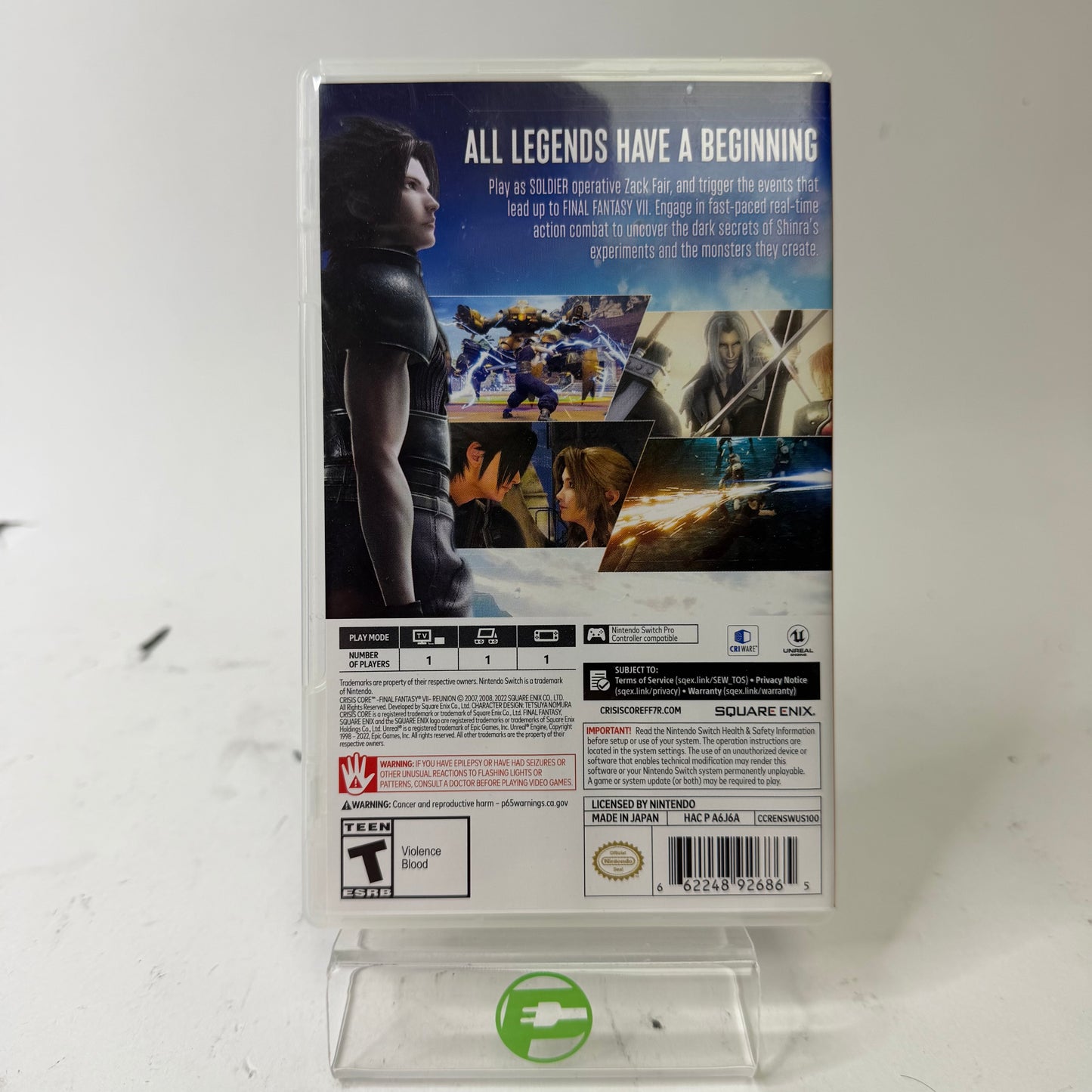 Crisis Core: Final Fantasy VII Reunion (Nintendo Switch, 2022)