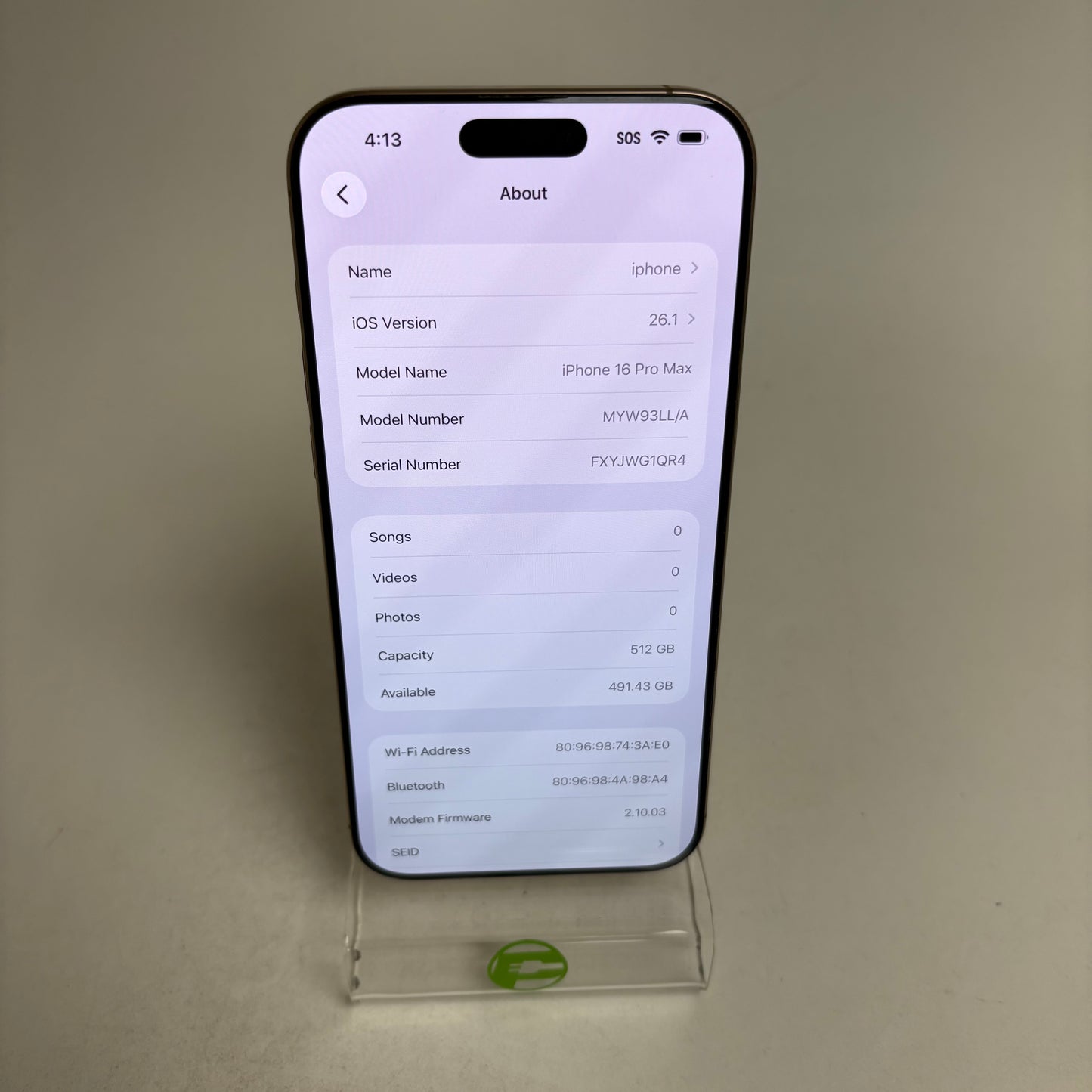 Factory Unlocked Apple iPhone 16 Pro Max 512GB Desert Titanium MYW93LL/A