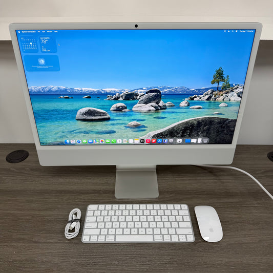 2024 Apple iMac 24" M4 8 Core 4.5GHz 16GB RAM 256GB SSD Silver A3247