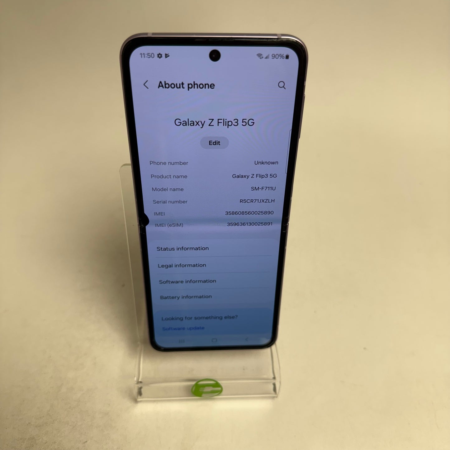 Broken Unlocked Samsung Galaxy Z Flip3 8GB RAM 128GB SM-F711U Bad LCD Bad Digi