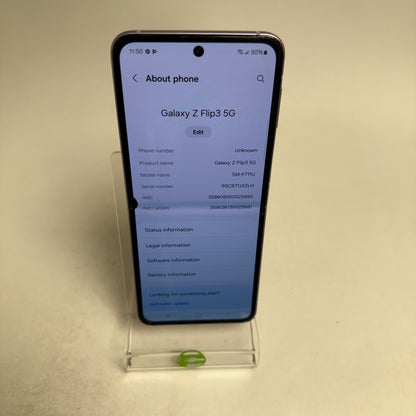 Broken Unlocked Samsung Galaxy Z Flip3 8GB RAM 128GB SM-F711U Bad LCD Bad Digi