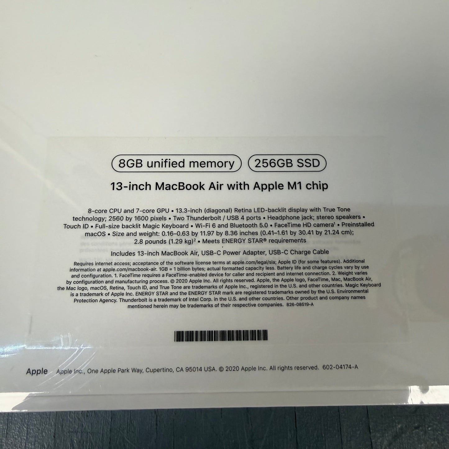 New 2020 Apple MacBook Air 13.3" M1 7C GPU 3.2GHz 8GB RAM 256GB SSD MGN63LL/A