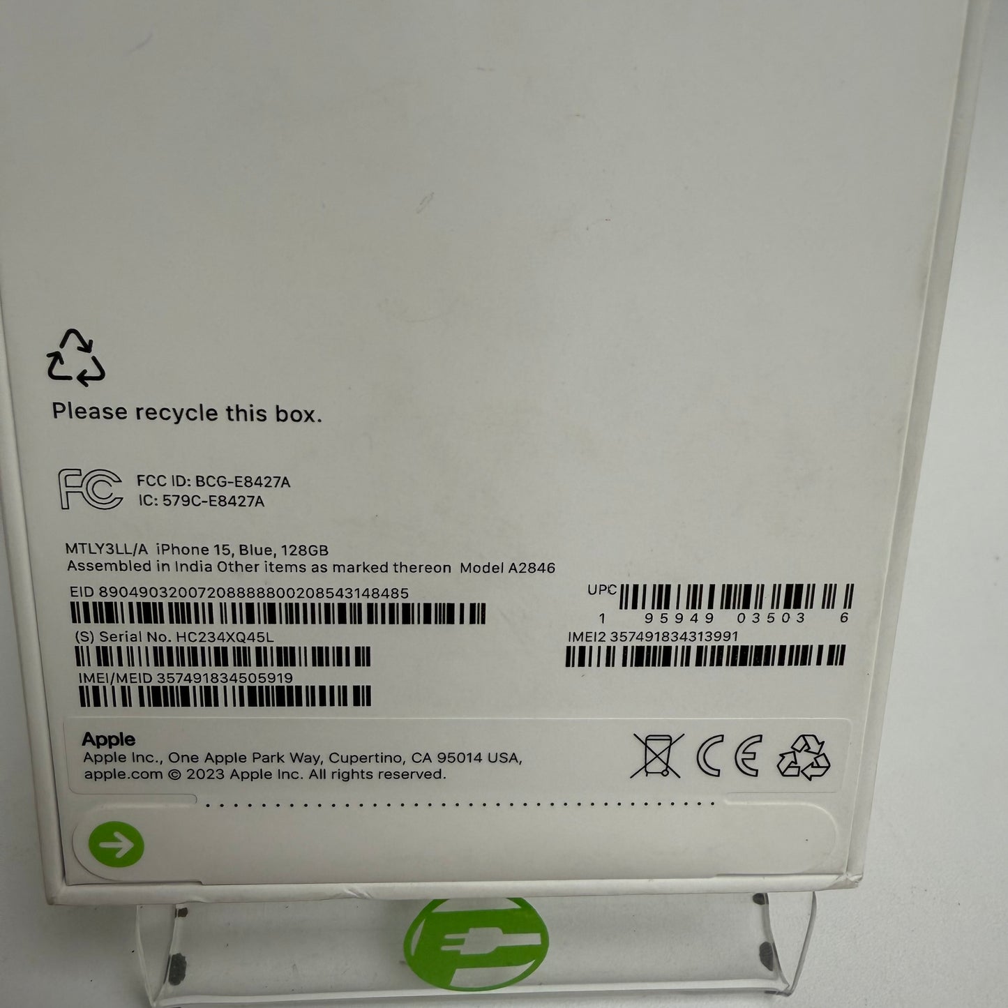 New Factory Unlocked Apple iPhone 15 128GB Blue MTLY3LL/A