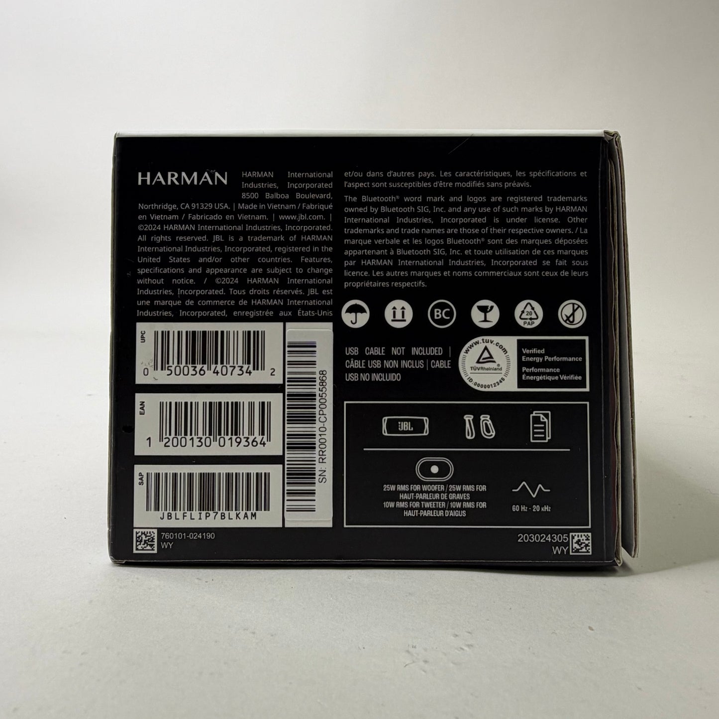 JBL Flip 7 Portable Wireless Bluetooth Speaker Black FLIP7R