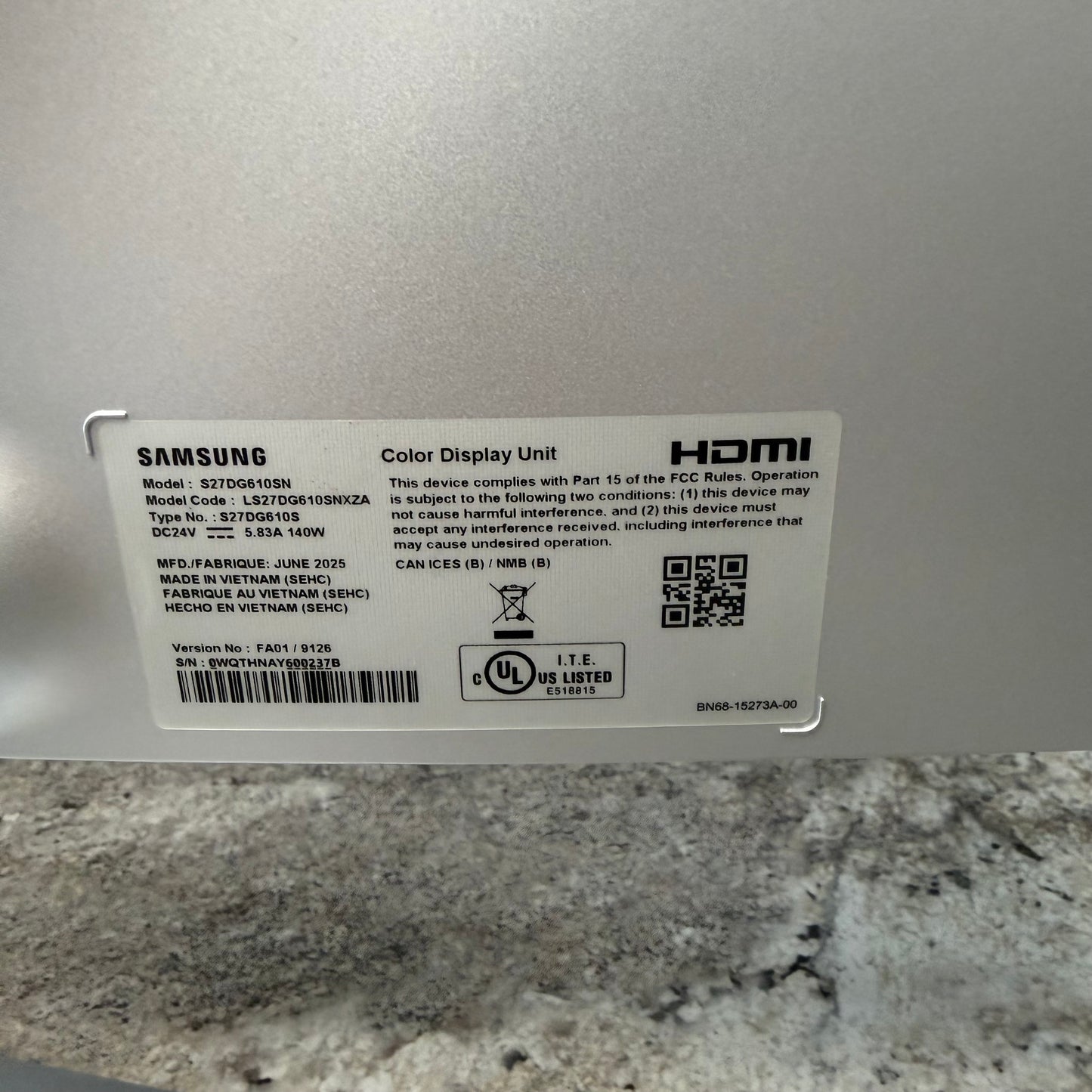 Samsung 27" S27DG610SN QD-OLED Gaming Monitor