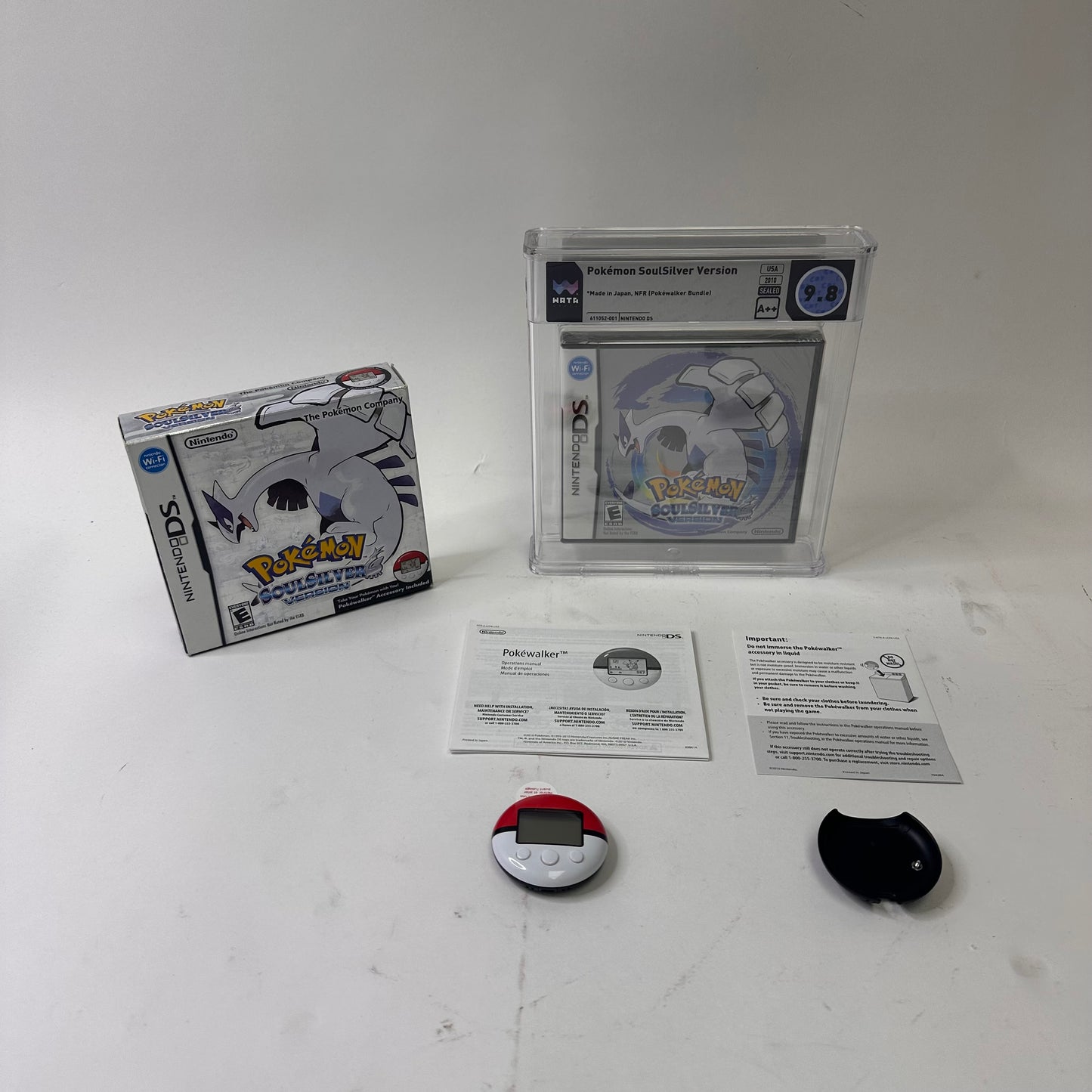 New Pokemon SoulSilver Version (Nintendo DS, 2010) Wata 9.8 Complete