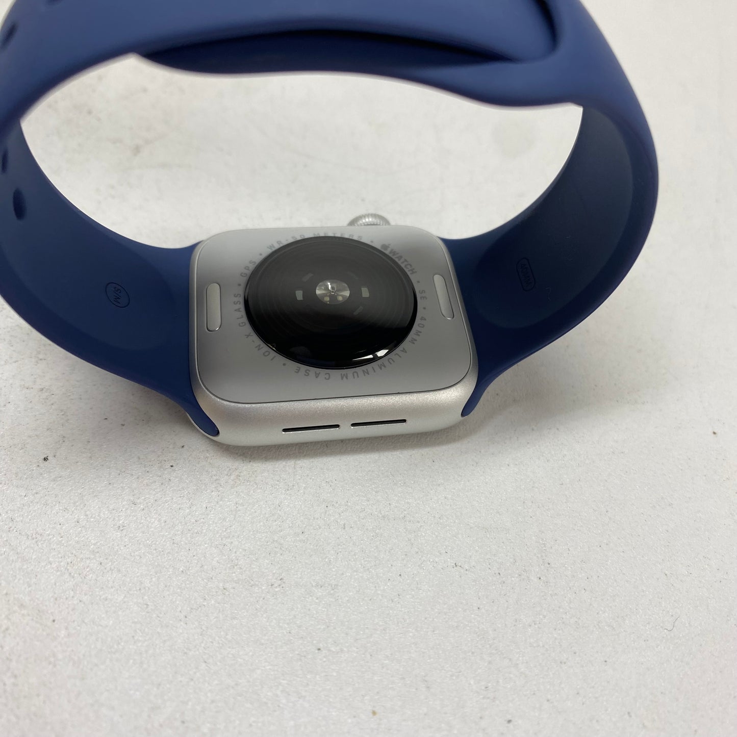 GPS Only Apple Watch SE 2nd Gen 40MM Silver Aluminum Denim Sport Band MXEC3LL/A