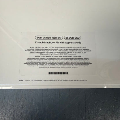 New 2020 Apple MacBook Air 13.3" M1 7C GPU 3.2GHz 8GB RAM 256GB SSD MGN63LL/A